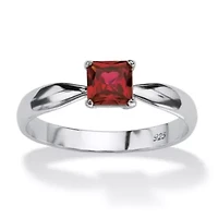 Birthstone .925 Silver Solitaire Ring