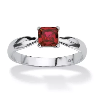 Birthstone .925 Silver Solitaire Ring