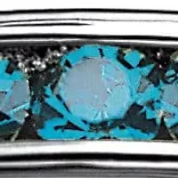 Simulated Birthstone Silver Eternity Band