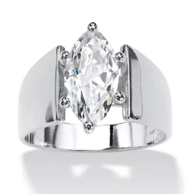 2.48 TCW Marquise-Cut Cubic Zirconia .925 Sterling Silver Ring