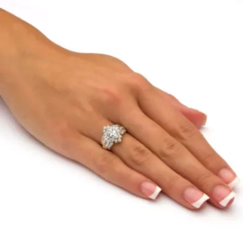 2.18 TCW Marquise-Cut Cubic Zirconia Ring 10k Gold