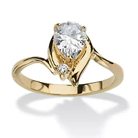 Birthstone and Crystal 18k Gold-Plated Ring
