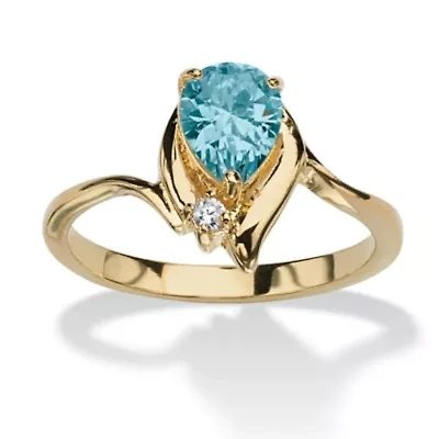 Birthstone and Crystal 18k Gold-Plated Ring