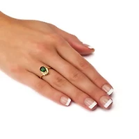 Birthstone and Crystal 18k Gold-Plated Ring