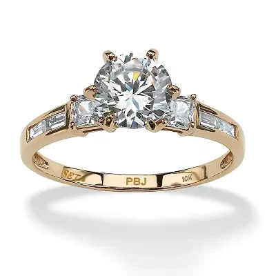 2.14 TCW Round Cubic Zirconia Ring 10k Gold