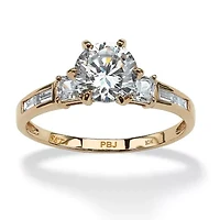 2.14 TCW Round Cubic Zirconia Ring 10k Gold