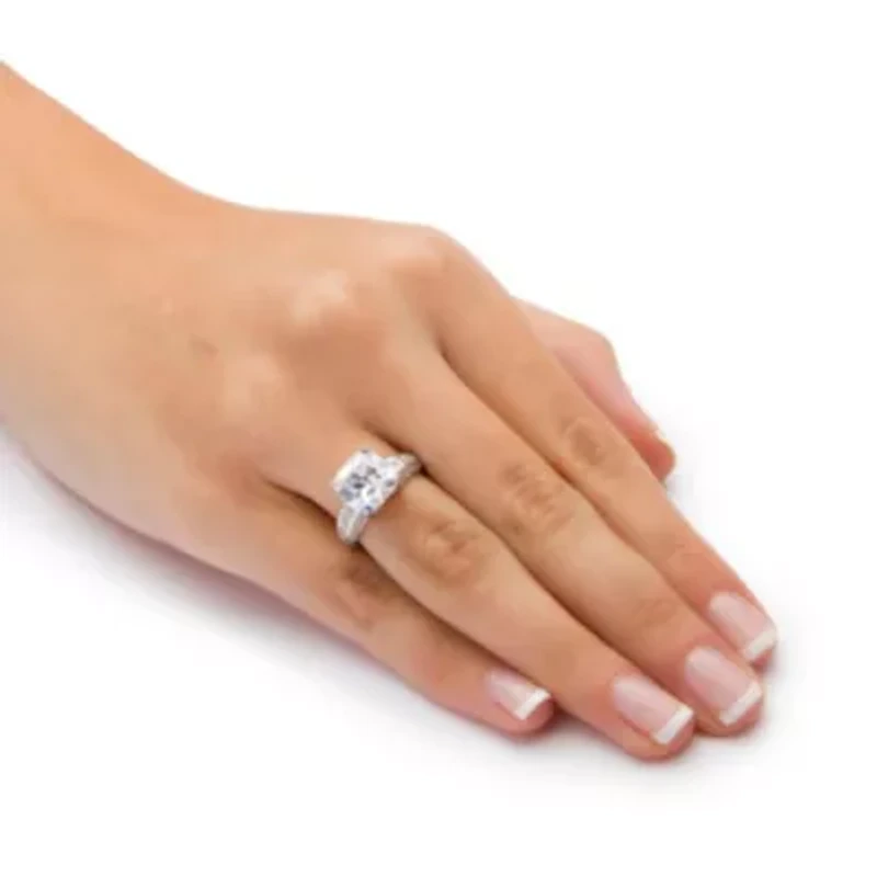 3.28 TCW Cubic Zirconia Solid 10k White Gold Engagement Anniversary Ring