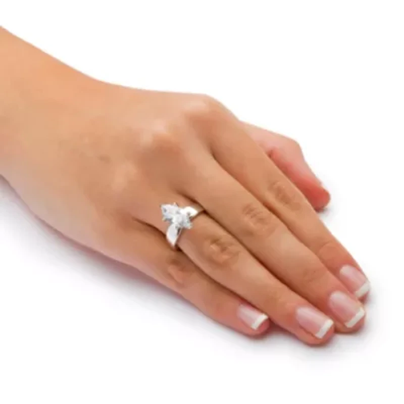 2.11 Cttw. Marquise-Cut Cubic Zirconia .925 Sterling Silver Solitaire Ring
