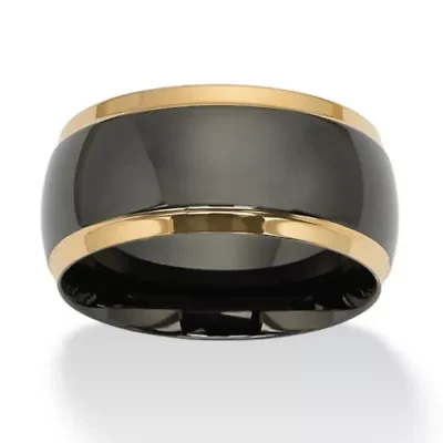 Wedding Band Black and Gold Ion-Plated Stainless Steel