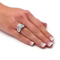 6.96 TCW Round Cubic Zirconia Ring Platinum Plated