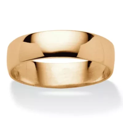 Polished Wedding Band 14k Gold Plated Sterling Silver 5mm