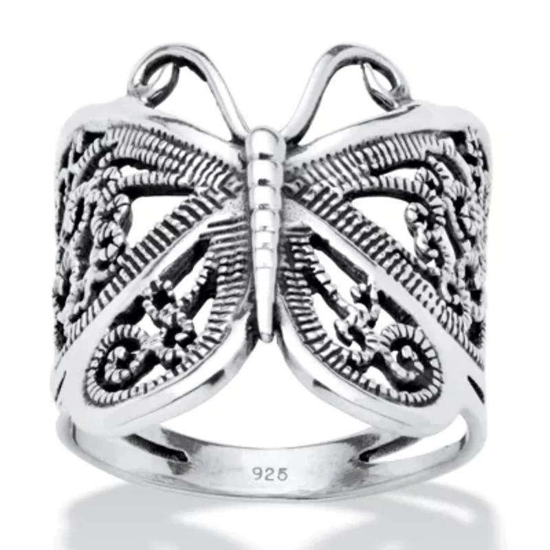 Filigree .925 Sterling Silver Butterfly Wrap Ring