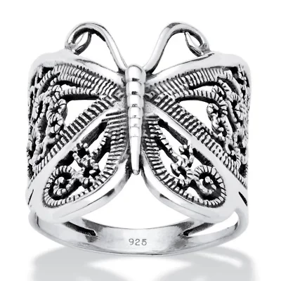 Filigree .925 Sterling Silver Butterfly Wrap Ring