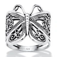 Filigree .925 Sterling Silver Butterfly Wrap Ring