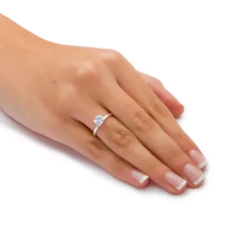 1.08 TCW Cubic Zirconia .925 Sterling Silver Engagement Solitaire Ring