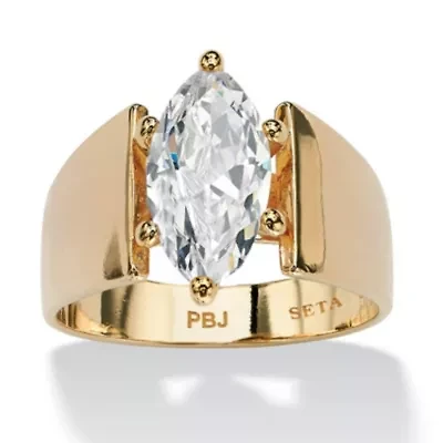 2.48 TCW Marquise-Cut Cubic Zirconia Solitaire Ring Gold-Plated