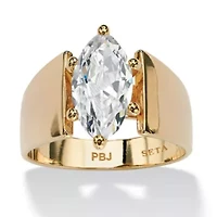 2.48 TCW Marquise-Cut Cubic Zirconia Solitaire Ring Gold-Plated