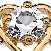 Simulated Birthstone Heart Ring Gold-Plated