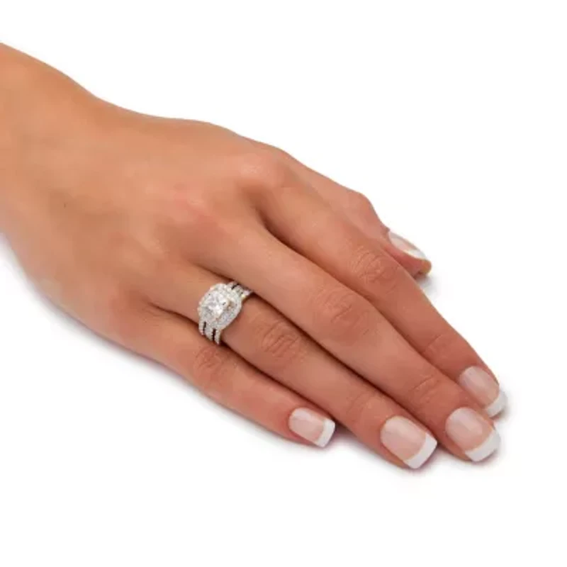 2.37 TCW Cubic Zirconia Bridal Set Gold-Plated Sterling Silver