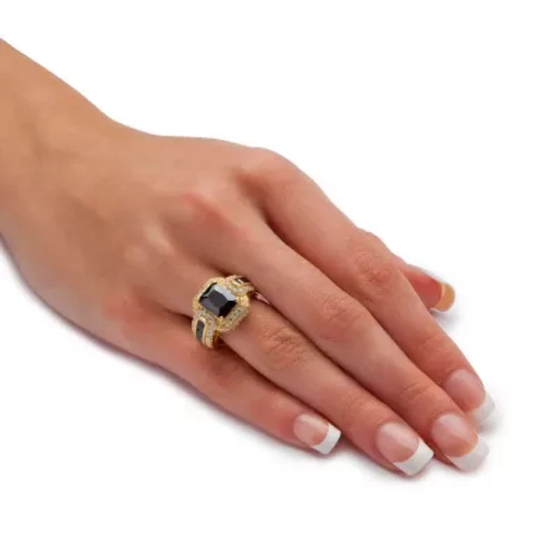 5.81 TCW Black Cubic Zirconia Ring 14k Yellow Gold-plated Sterling Silver