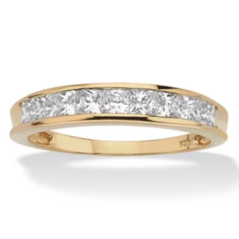 .81 TCW Channel-Set CZ Ring 18k Yellow Gold-plated Sterling Silver