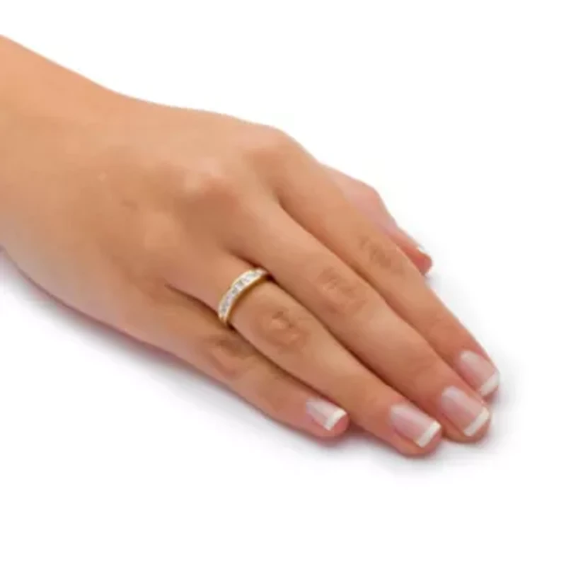 .81 TCW Channel-Set CZ Ring 18k Yellow Gold-plated Sterling Silver