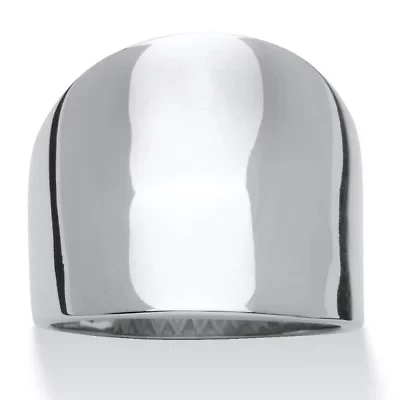 Stainless Steel Concave Cigar Band Ring