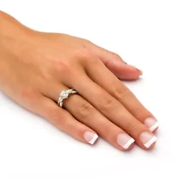 2.23 TCW Round and Heart-Cut Cubic Zirconia Ring 10k Gold