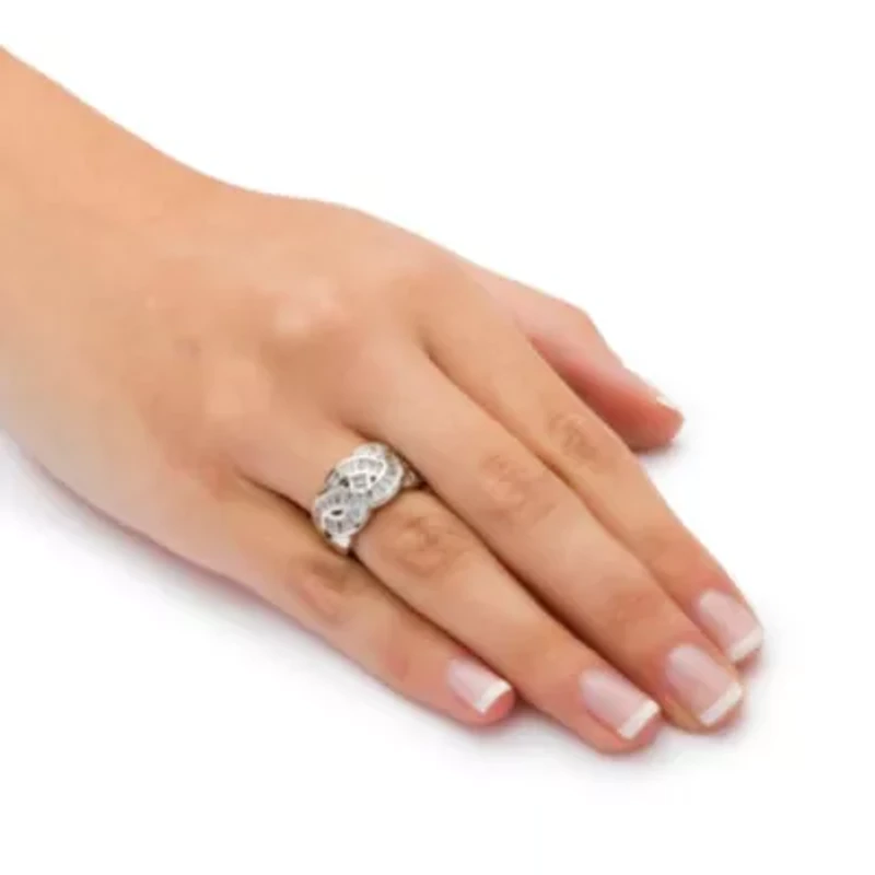 1.80 TCW Cubic Zirconia Channel-Set Ring Platinum-plated Sterling Silver