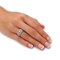 4.70 TCW Bezel-Set CZ Eternity Ring Platinum-plated Sterling Silver