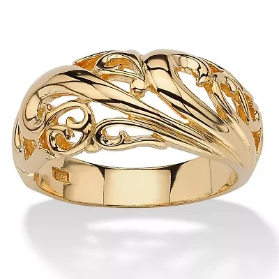Gold-Plated Sterling Silver Swirl Dome Ring