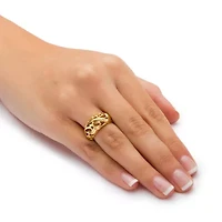 Gold-Plated Sterling Silver Swirl Dome Ring