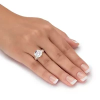 3.28 Cttw. Solid 10k Yellow Gold Princess-Cut Cubic Zirconia Ring