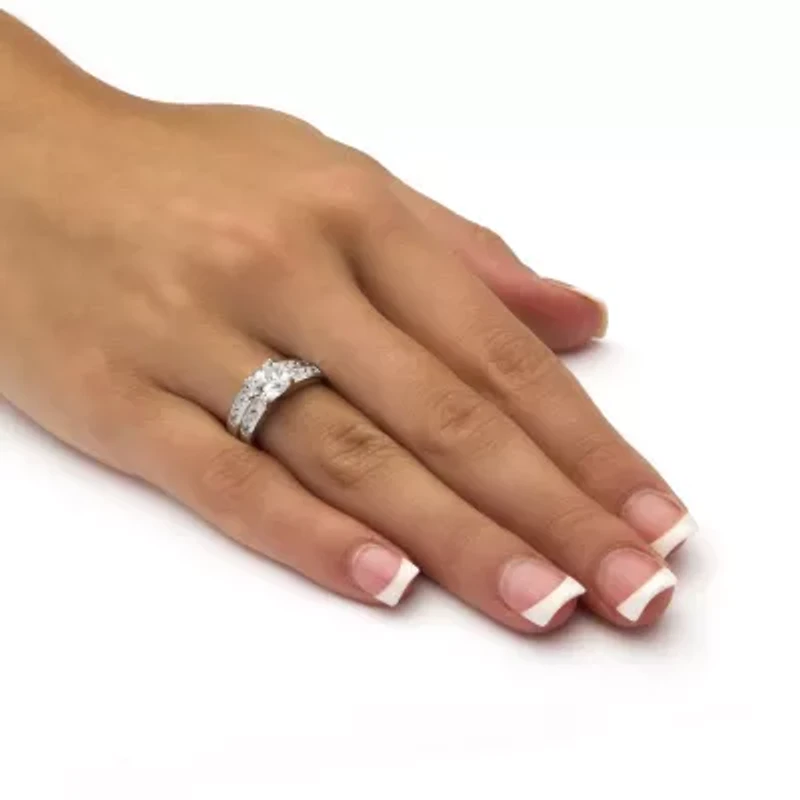 1.94 TCW CZ Bridal 2-PieceSet Platinum-plated Sterling Silver