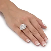 4.25 Cttw 18k Gold-Plated Cubic Zirconia Cluster Cocktail Ring