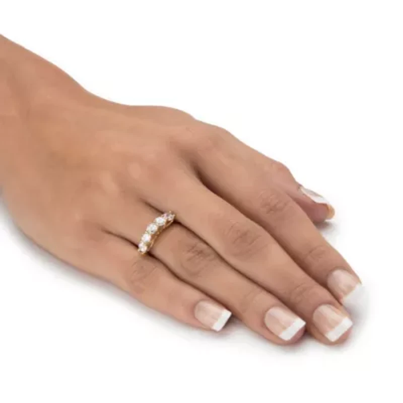 1.25 Cttw. Round Solid 10k Yellow Gold Cubic Zirconia Single Row Ring