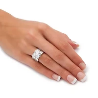 5.84 TCW Cubic Zirconia 2-Piece Platinum-plated Sterling Silver Bridal Ring Set