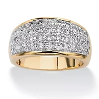 1.25 TCW Pave Cubic Zirconia Ring Gold-Plated