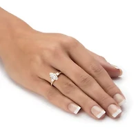 2.56 Cttw. Solid 10k Yellow Gold Marquise-Cut Cubic Zirconia Engagement Ring