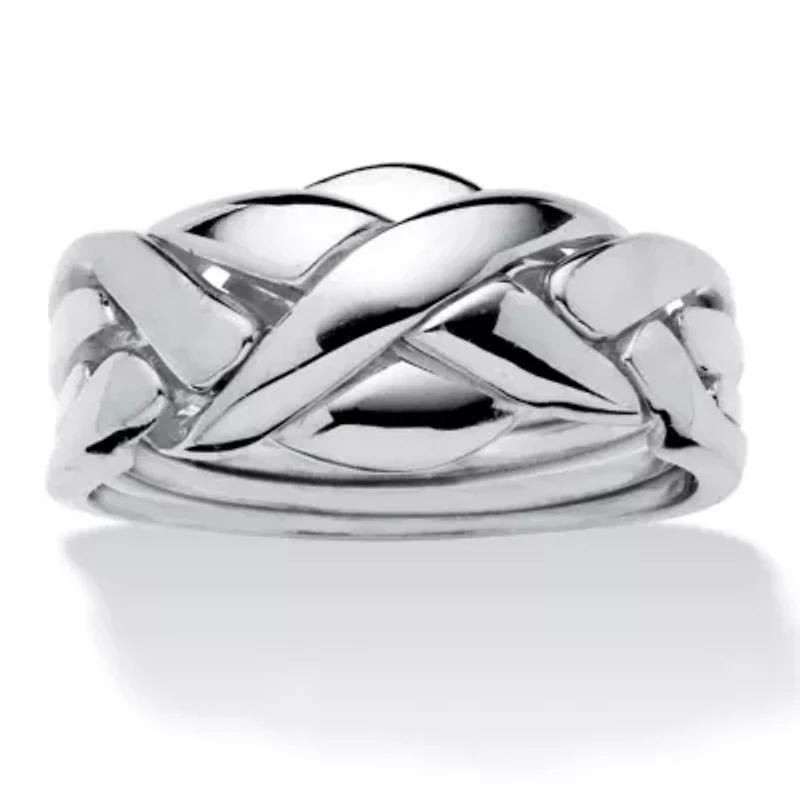 Platinum-Plated Commitment Symbol Puzzle Ring
