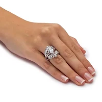 5.98 TCW Marquise-Cut Cubic Zirconia Jacket Bridal Set Silvertone