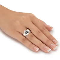 4 Cttw. Silvertone Round Cubic Zirconia Solitaire Engagement Ring