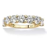 3.50 Cttw. Round Gold-Plated Sterling Silver Cubic Zirconia Wedding Ring