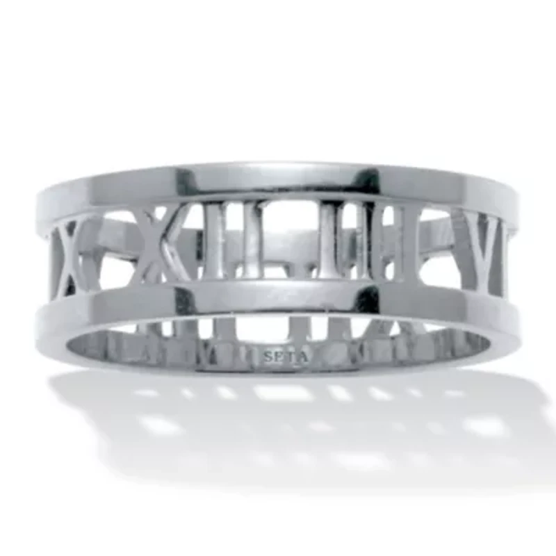 Roman Numeral Stainless Steel Ring