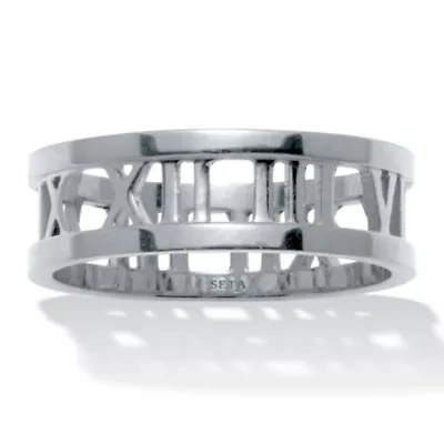 Roman Numeral Stainless Steel Ring