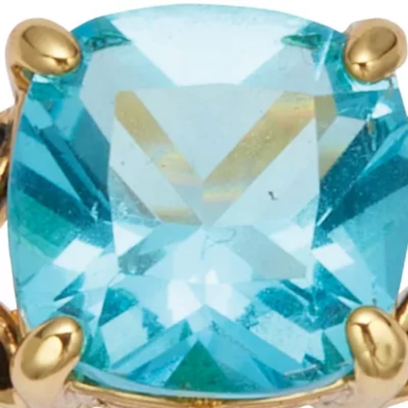 Cushion Cut Birthstone Ring Gold-plated Sterling Silver