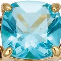 Cushion Cut Birthstone Ring Gold-plated Sterling Silver