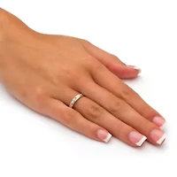 Textured Wedding Ring Band Two-Tone Gold-Plated