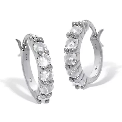 Birthstone Sterling Silver Huggie Hoop Earrings