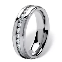 Men's 1.12 TCW Round Cubic Zirconia Eternity Band Stainless Steel